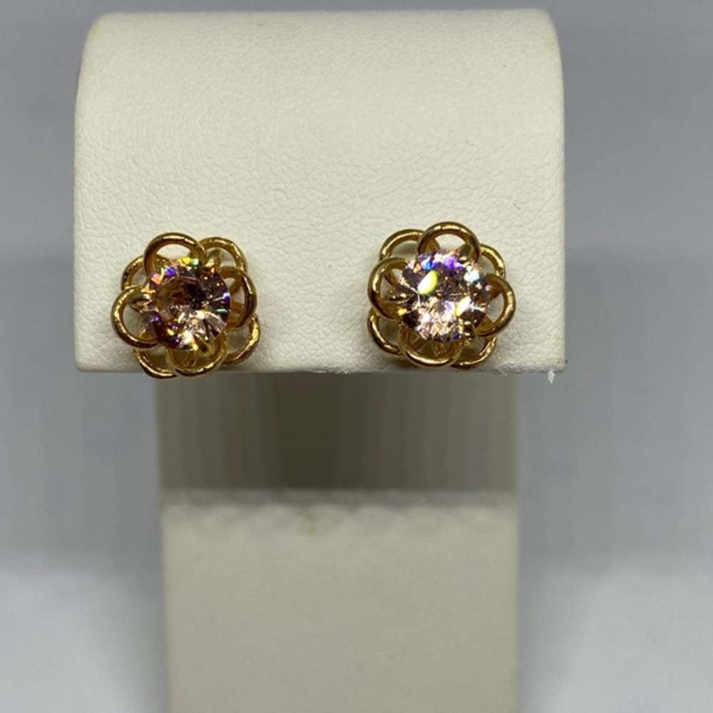 Free with $50 Purchase NWOT Pink Champagne Flower Earrings